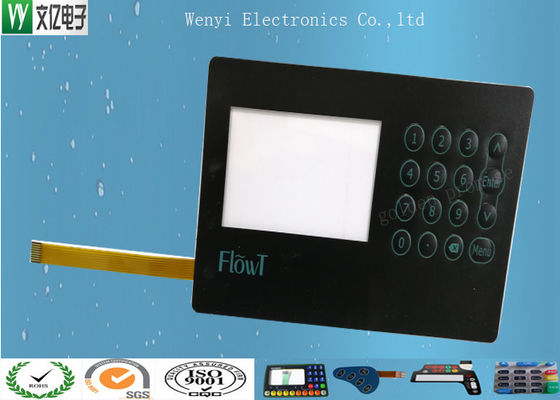 Telclado numérico azul del interruptor de membrana de la ventana del LCD con el pegamento Matte Finish de la parte posterior 3M468